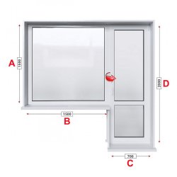 Балконски прозорец (пистолет) Aluplast Ideal 4000 - 70 мм с балконска врата 220/150 см