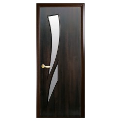 Интериорна врата със стъкло Стил Камелия – цвят Кестен