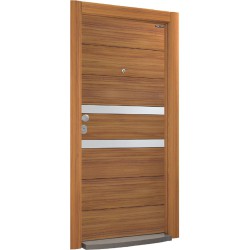Блиндирана врата Италиански стил L 601 ABD Walnut / Inox