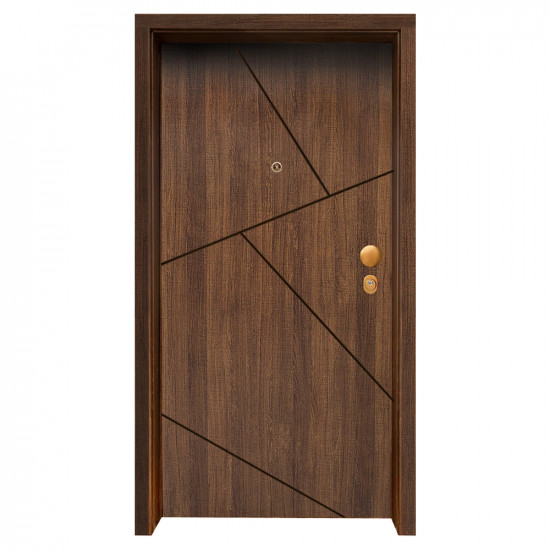 Блиндирана входна врата с фрезовка - вариант 2.3, цвят Poyro