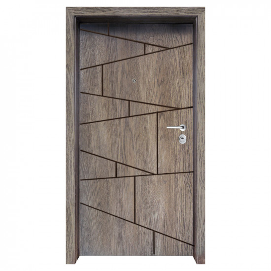 Блиндирана входна врата с фрезовка - вариант 2.5, цвят Ntekape