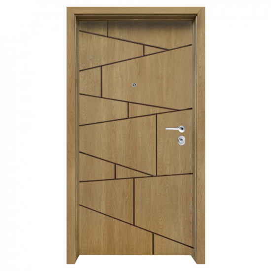 Блиндирана входна врата с фрезовка - вариант 2.5, цвят Fiamato
