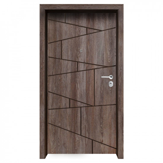 Блиндирана входна врата с фрезовка - вариант 2.5, цвят Kaneto