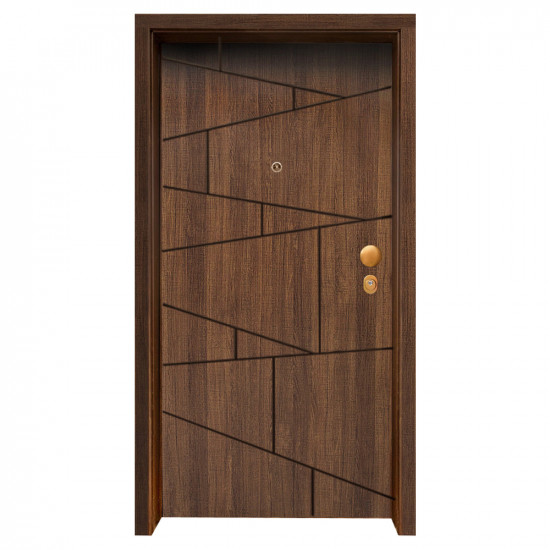 Блиндирана входна врата с фрезовка - вариант 2.5, цвят Poyro
